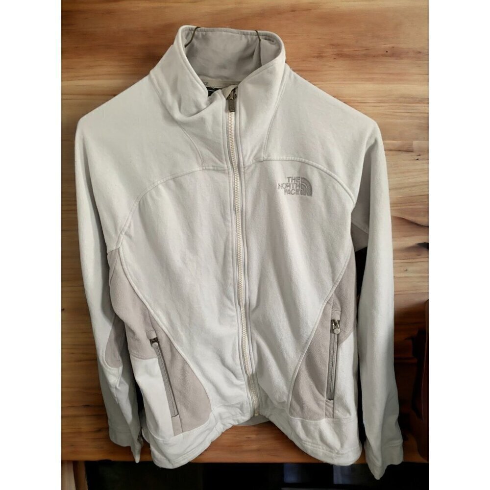 The North Face Ladies Cream Tan TKA 1 fleece long sleeve full zip jacket Medium